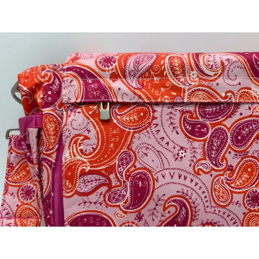 Ju-Ju-Be Be All‎ Pink Orange Paisley Messenger Diaper Bag with Changing Pad New